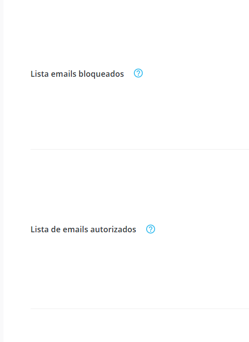 lista spam autorizados bloqueados