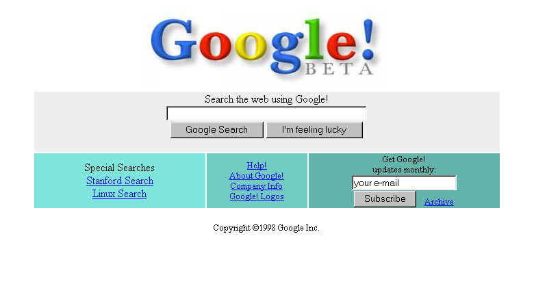 Así era Google cuando nació